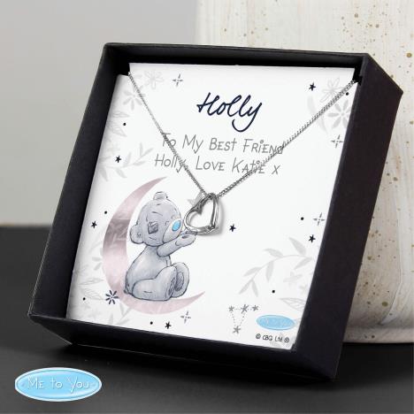 Personalised Moon & Stars Me to You Silver Tone Necklace Extra Image 2